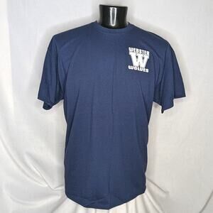 Men's 2XL Blue Graphic Tee Cotton Classic Fit Casual T-Shirt Soft Breathable